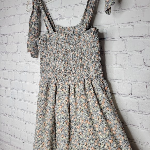 Lazy Sunday By Paper Crane Adjustable Strap Floral Smock Dress Size S - Picture 8 of 10